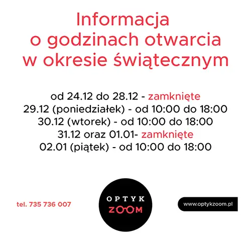 Informacja o godzinach otwarcia optyk Stalowa Wola